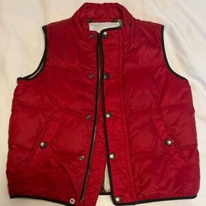 Childrens Burberry Red Quilted Vest with Iconic Check Lining